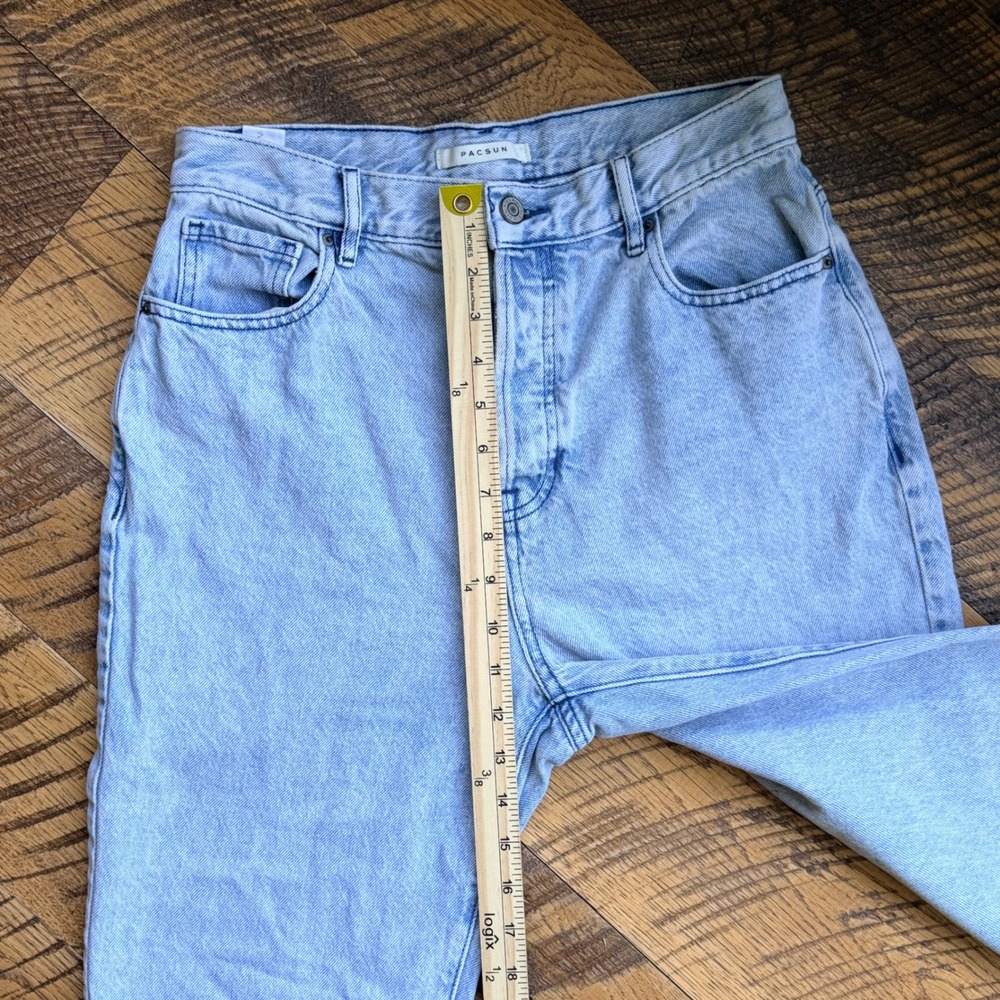 PacSun High Rise Straight Leg Size 28 Light Wash Button Fly Jeans Womens - Picture 8 of 8